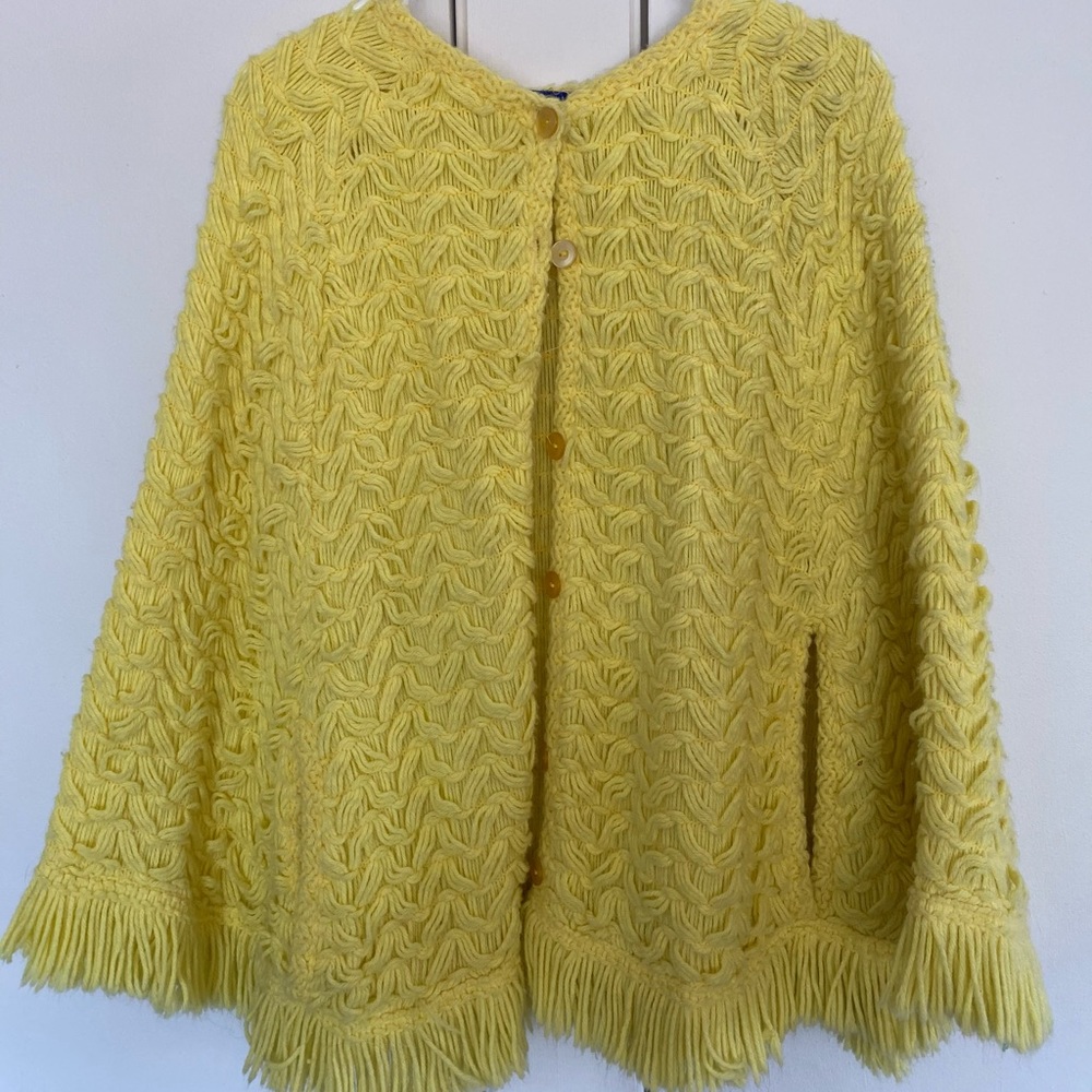 Vintage Knit Yellow Cape